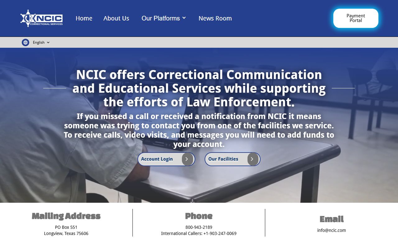 NCIC messaging source for Anderson County inmate mail records